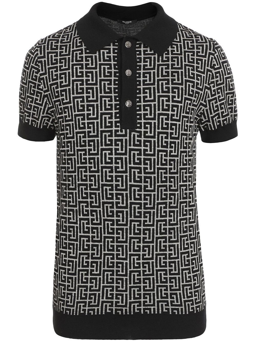 PB monogram jacquard polo shirt - 1