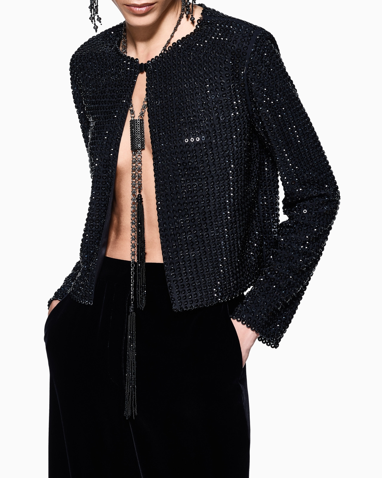 WIDE-LEG VELVET TROUSERS - 5