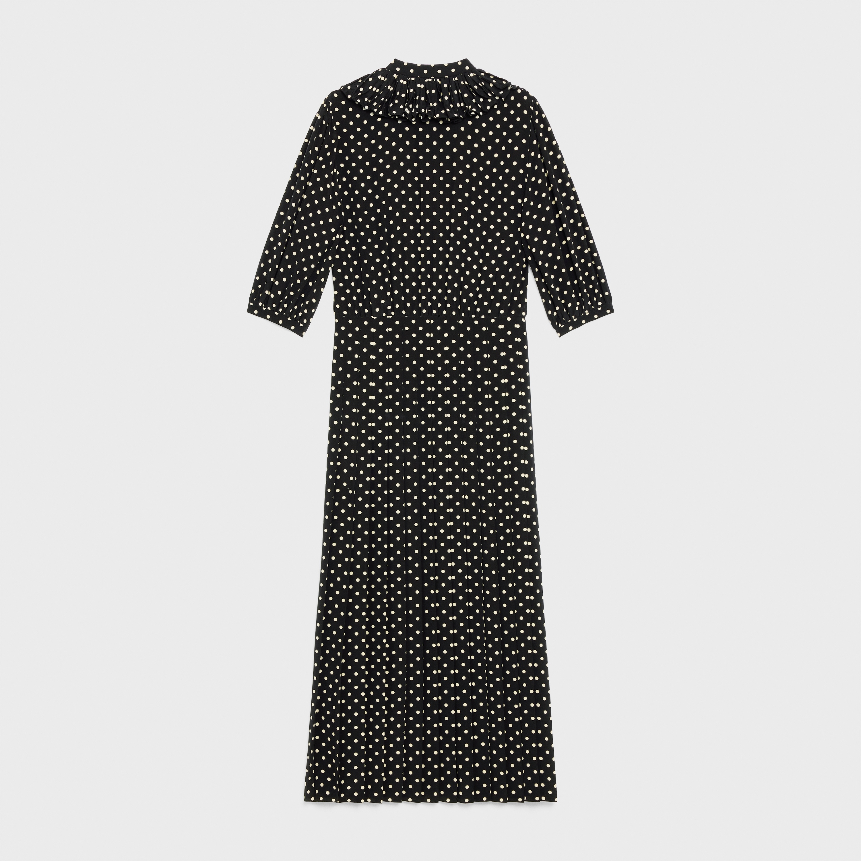 PLEATED COLLAR DRESS IN CREPE DE CHINE - 2