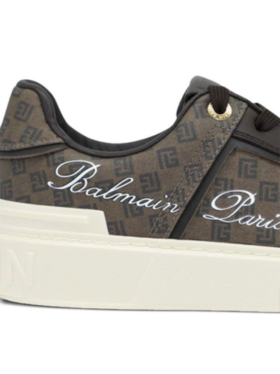 Balmain B-Court monogram leather sneakers outlook