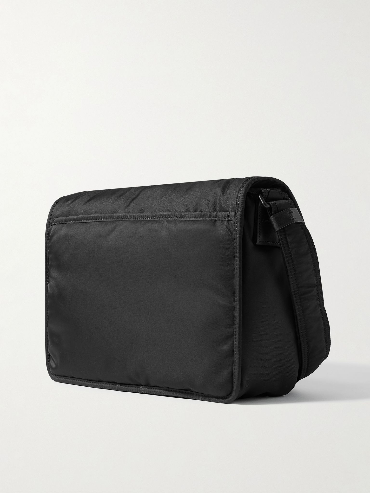 Niki Leather-Trimmed Nylon Messenger Bag Black - 3