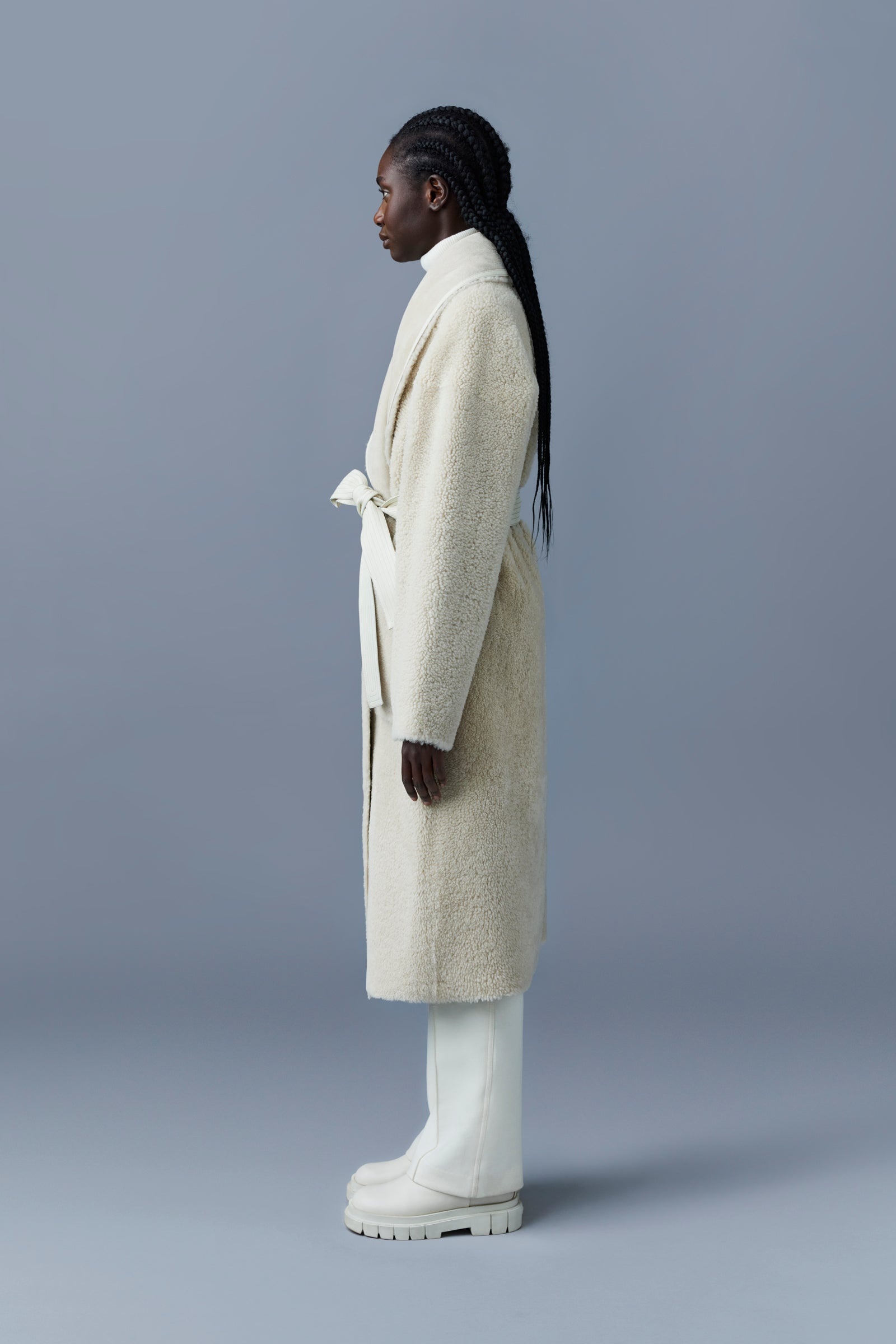 HANA 2-in-1 shearling robe coat - 4