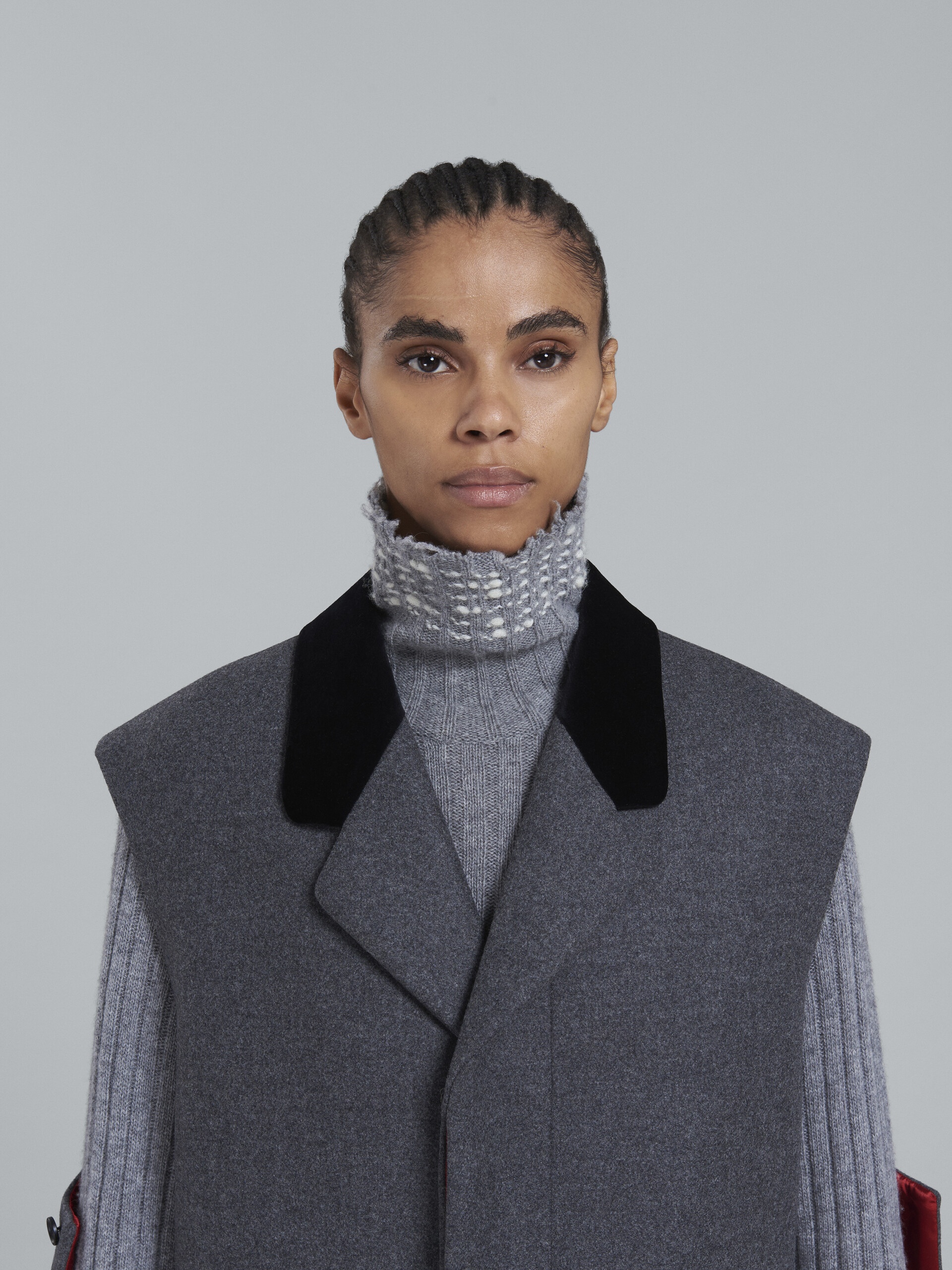 GREY OVERSIZED WOOL VEST - 4