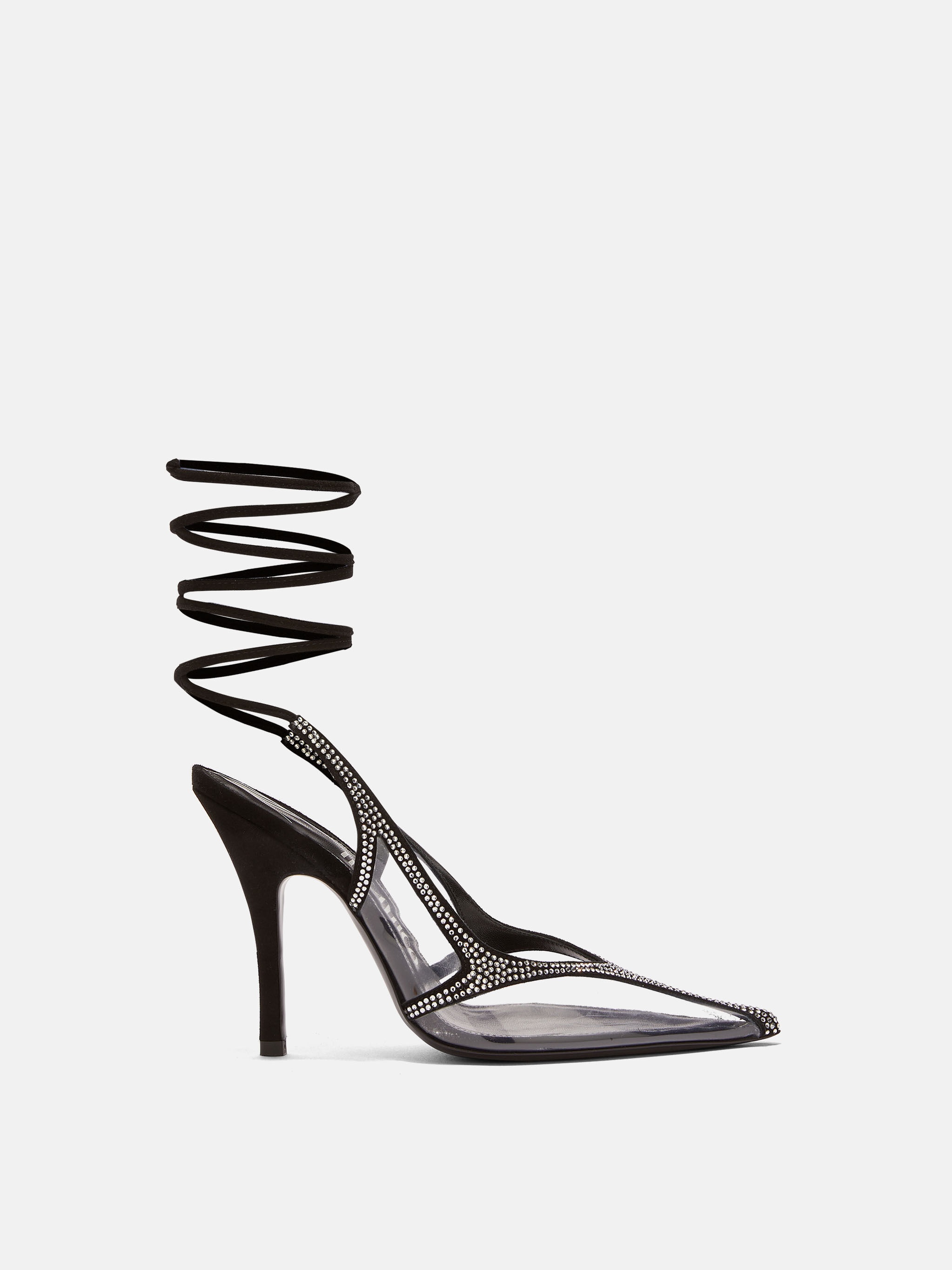 ''VENUS CHROME'' BLACK AND SILVER SLINGBACK - 1