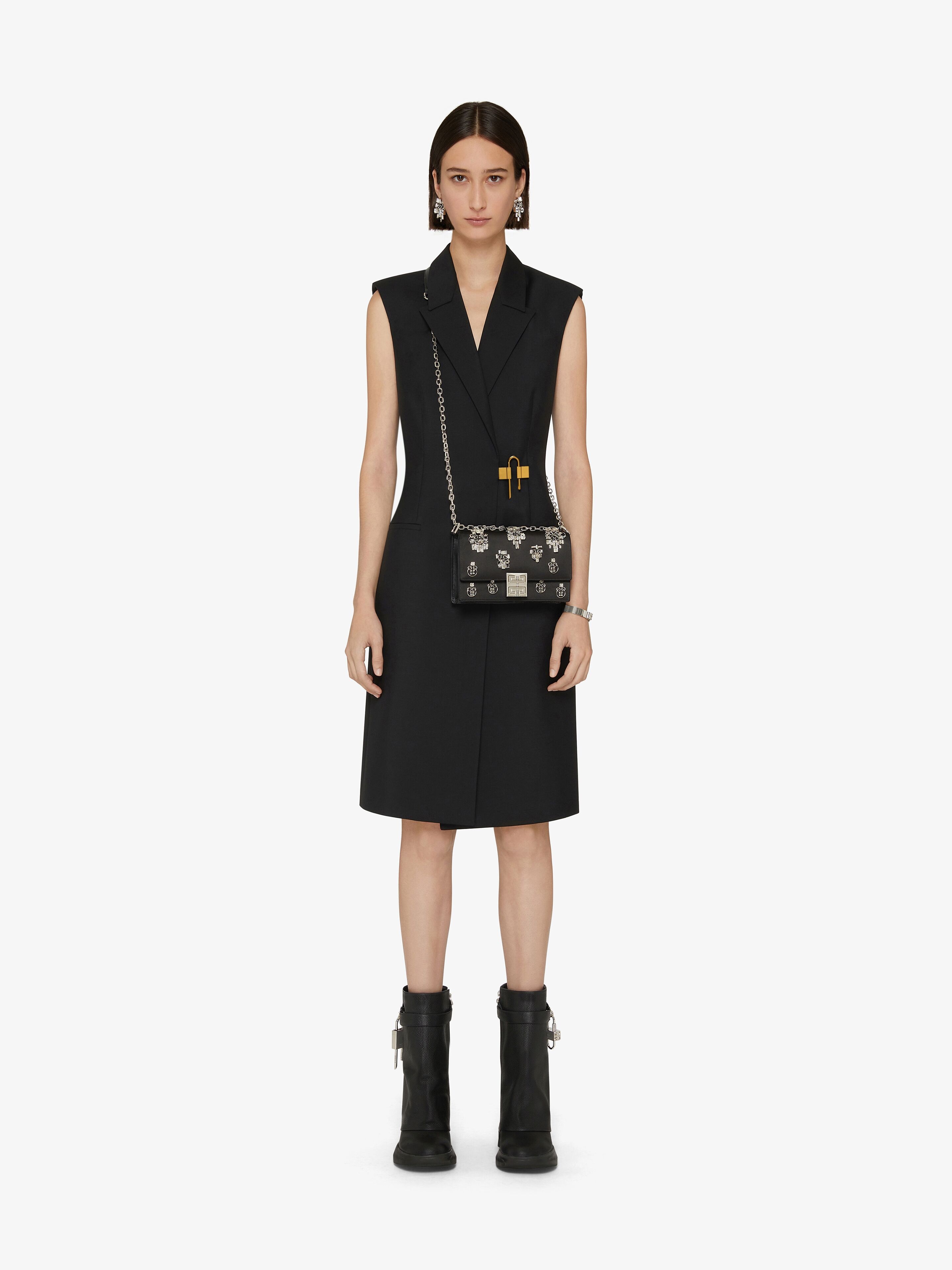 4G SMALL BAG IN EMBROIDERED SATIN WITH CHAIN - 2