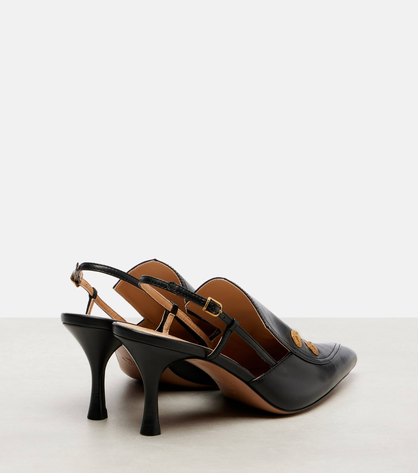 Agnes embellished leather slingback pumps - 2