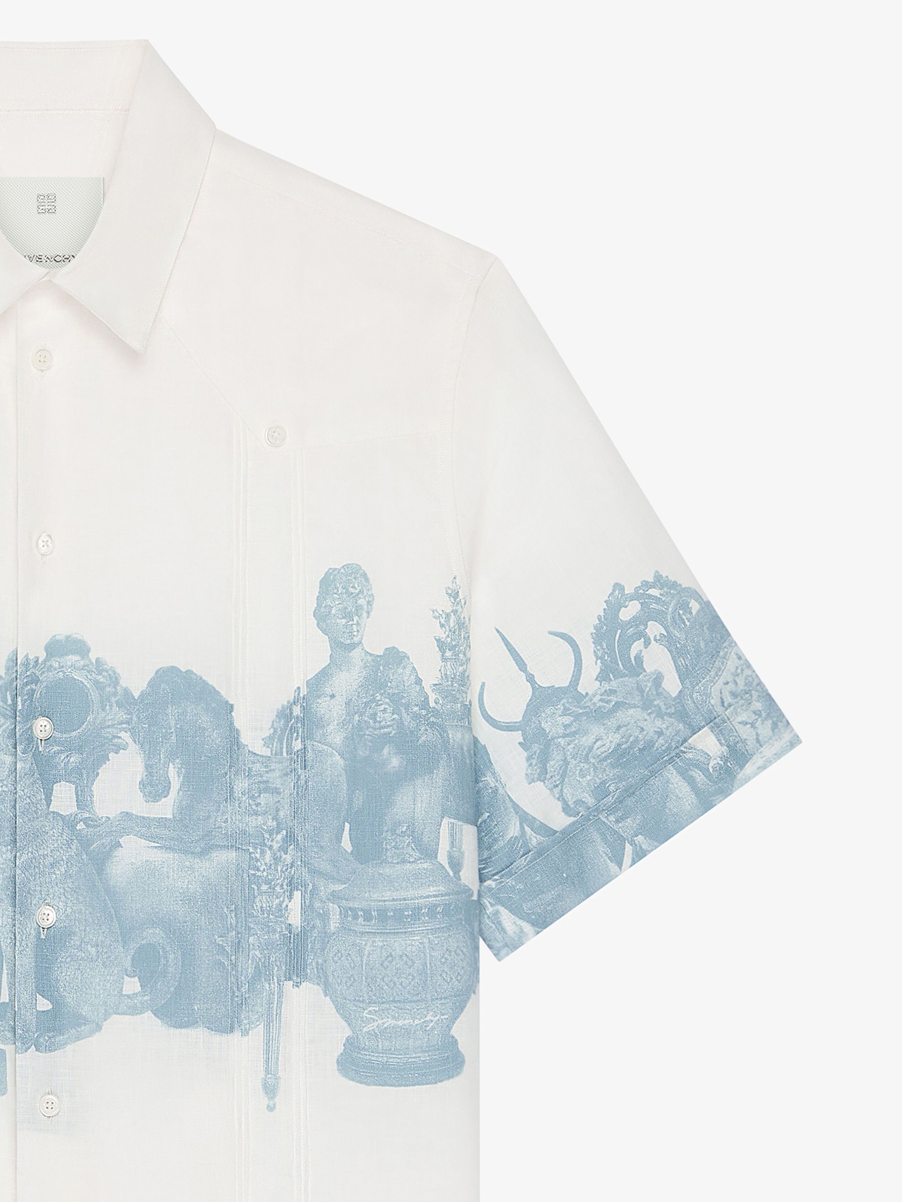 SHIRT IN LINEN WITH HUBERT OBJECTS PRINT - 3