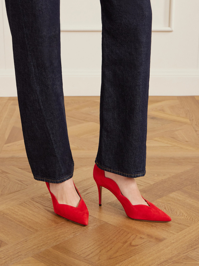 AQUAZZURA Petal 85 Suede Pumps outlook