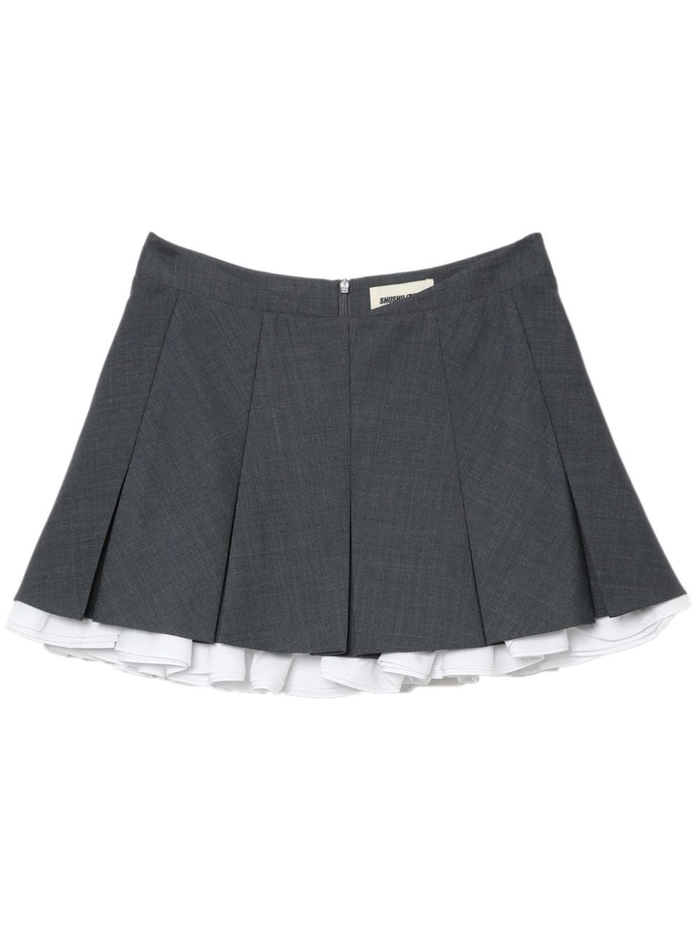ruffled-trim pleated miniskirt - 1