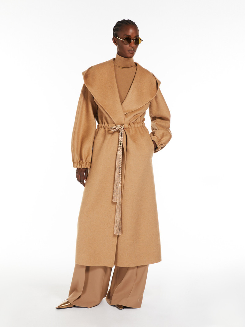 Max Mara NATALIN Camel coat with hood outlook