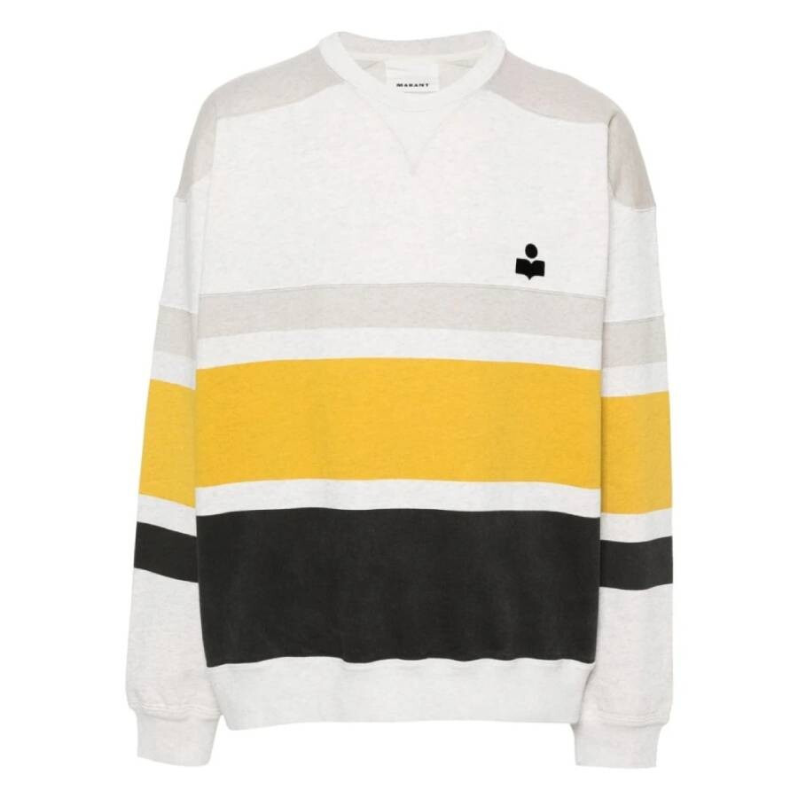 Isabel Marant Men's Beige Meyoan Striped Crewneck Sweatshirt - 5