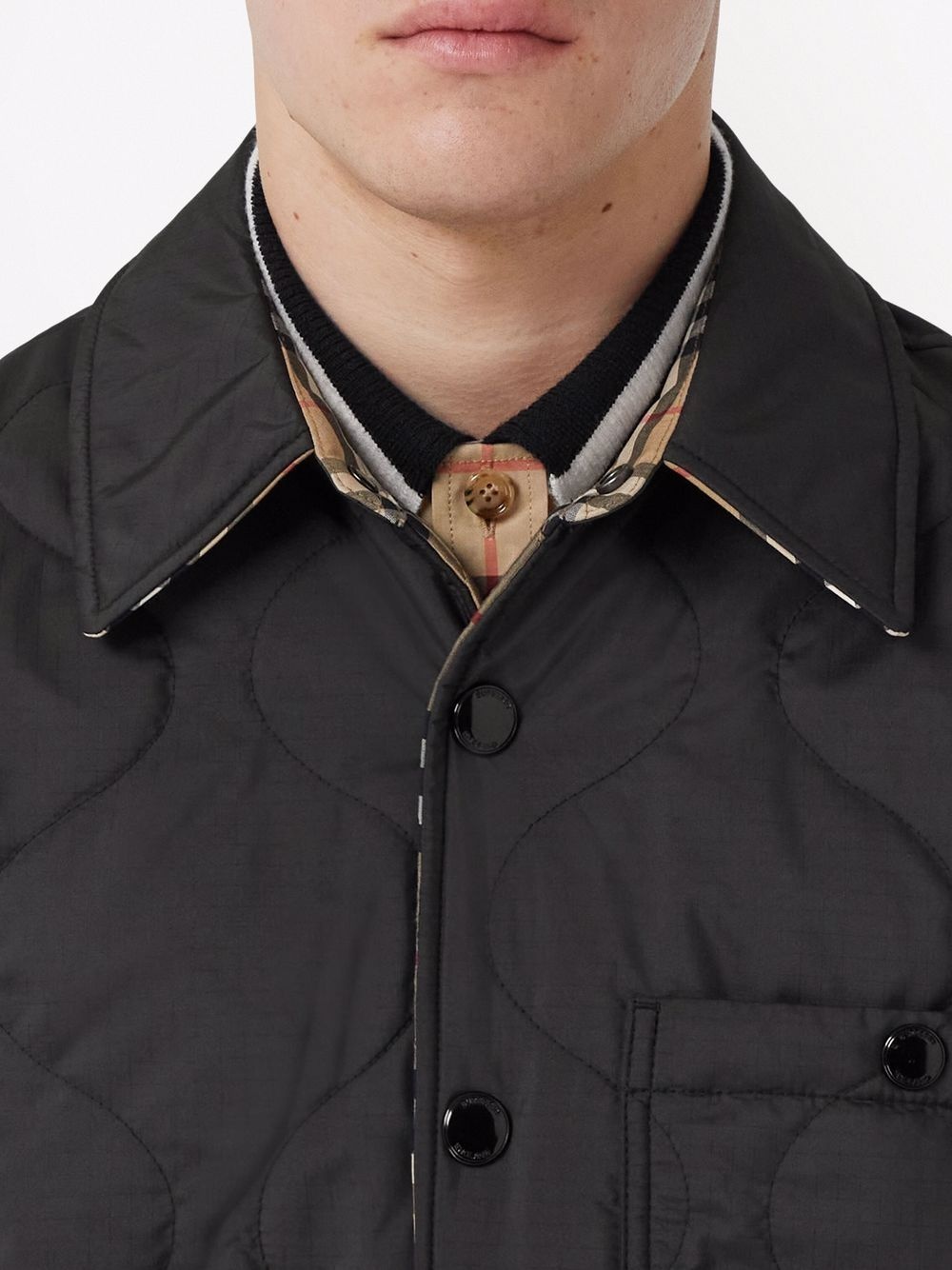 Check motif reversbile jacket - 2