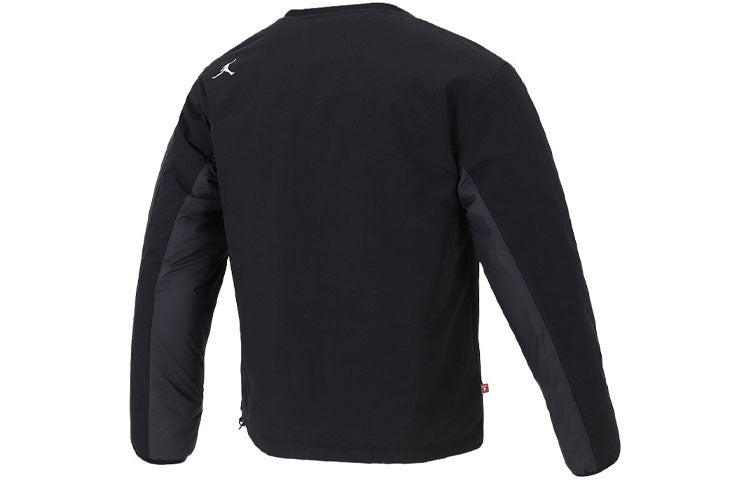 Air Jordan 23 Engineered Contrast Color Stitching Round Neck Pullover Padded Clothes Black DC9657-01 - 2