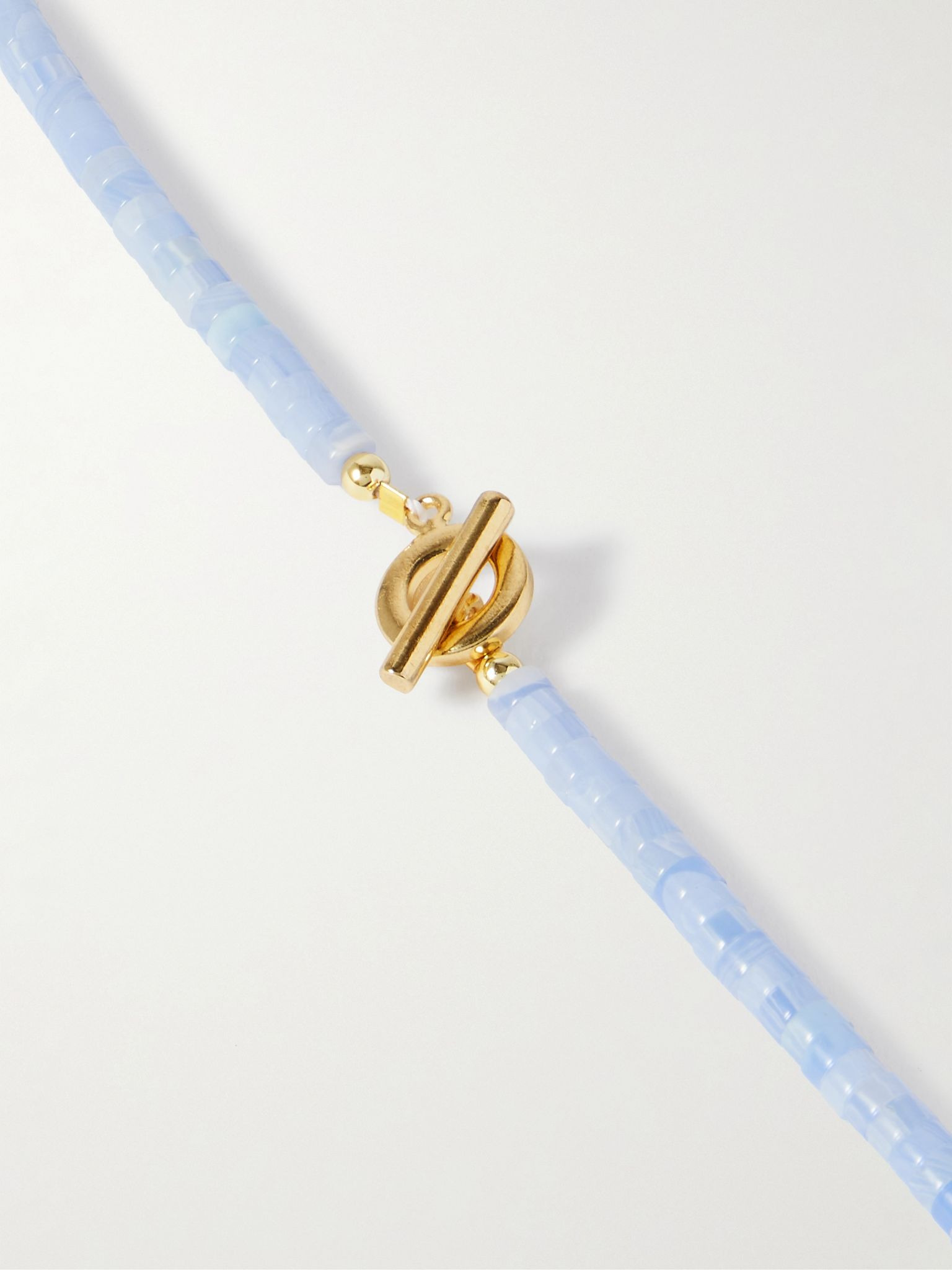 Makana gold-plated, chalcedony, lapis lazuli and shell necklace Blue - 3