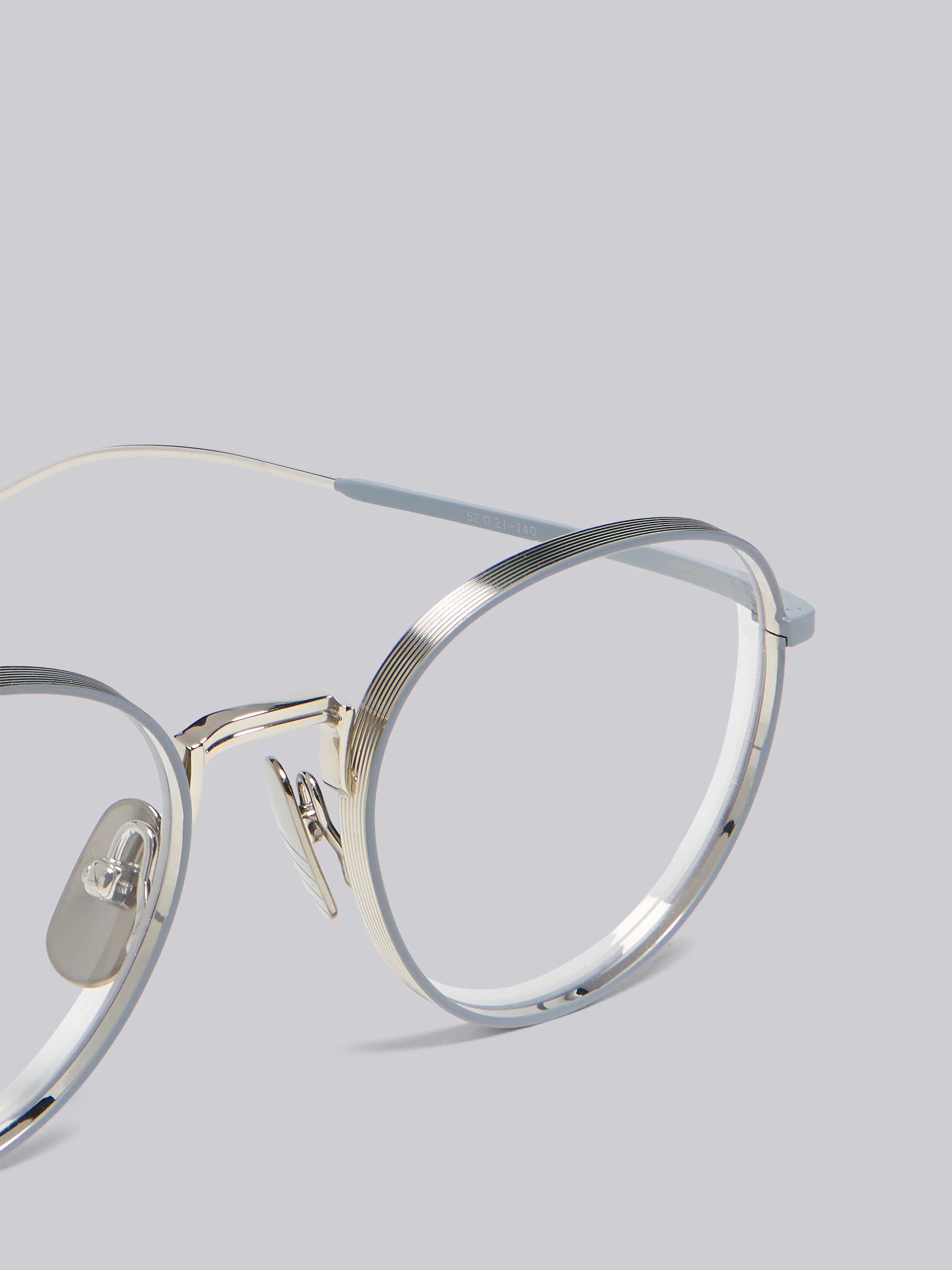 TB119 - Silver and White Gold Pantos Eyeglasses - 2