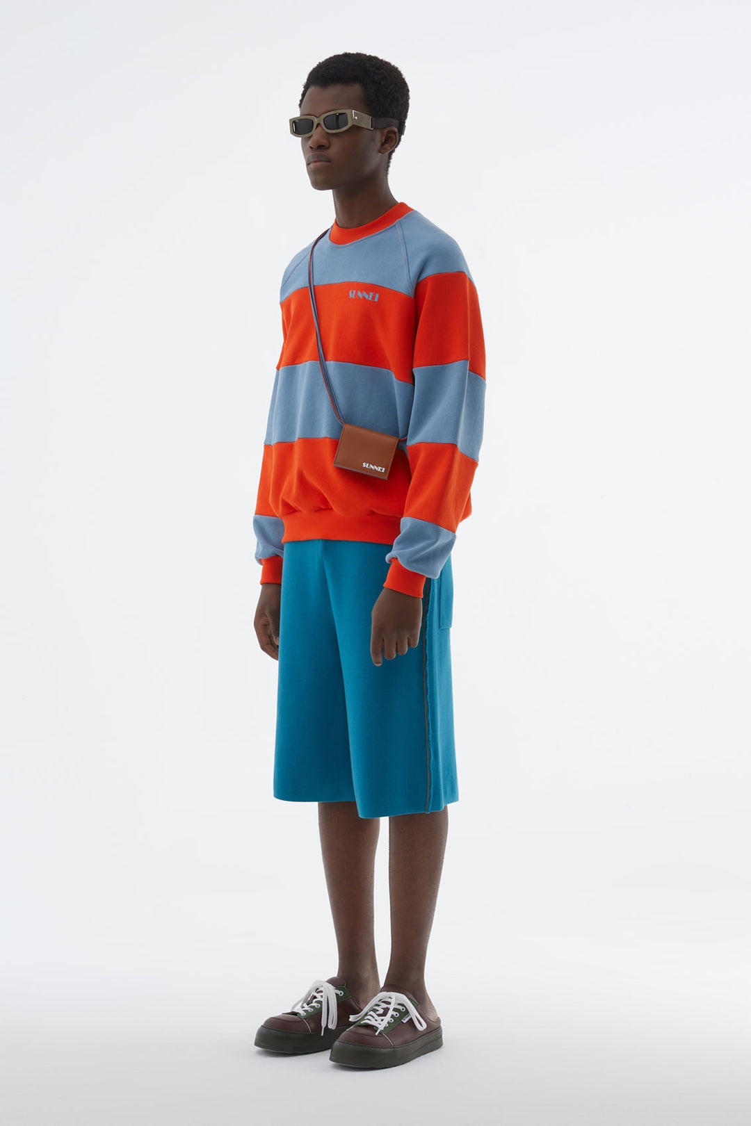 ORANGE & AZURE SWEATSHIRT WITH CUTS - 2