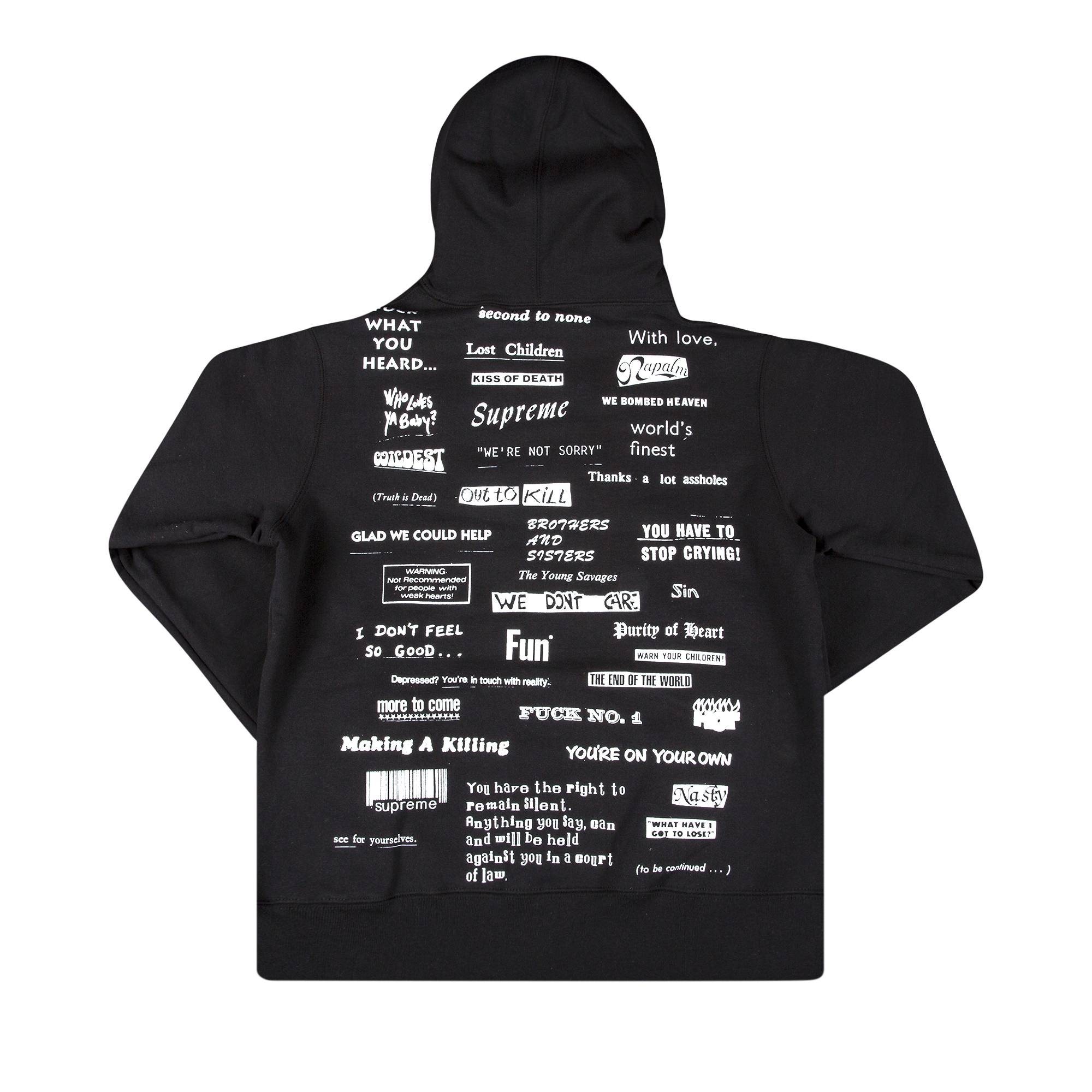 Supreme Stop Crying Hooded Sweatshirt 'Black' - 2