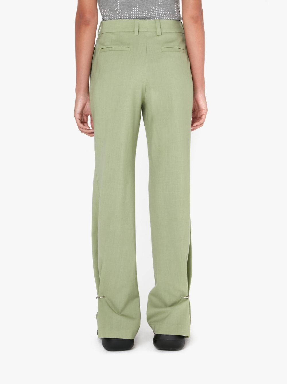 RING DETAIL SLIM LEG TROUSERS - 3