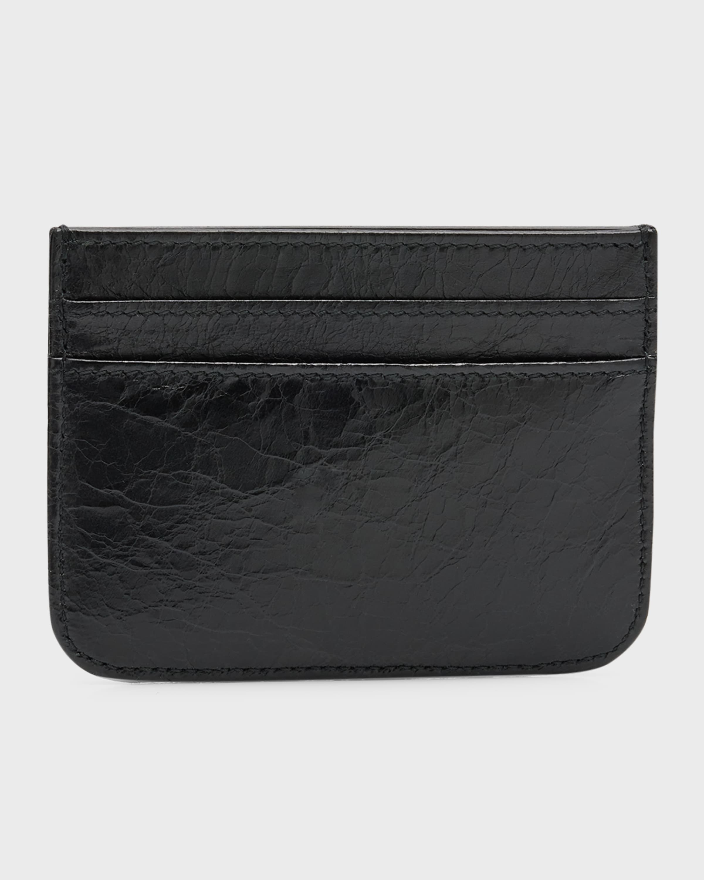 Monaco Crinkled Leather Card Holder - 3