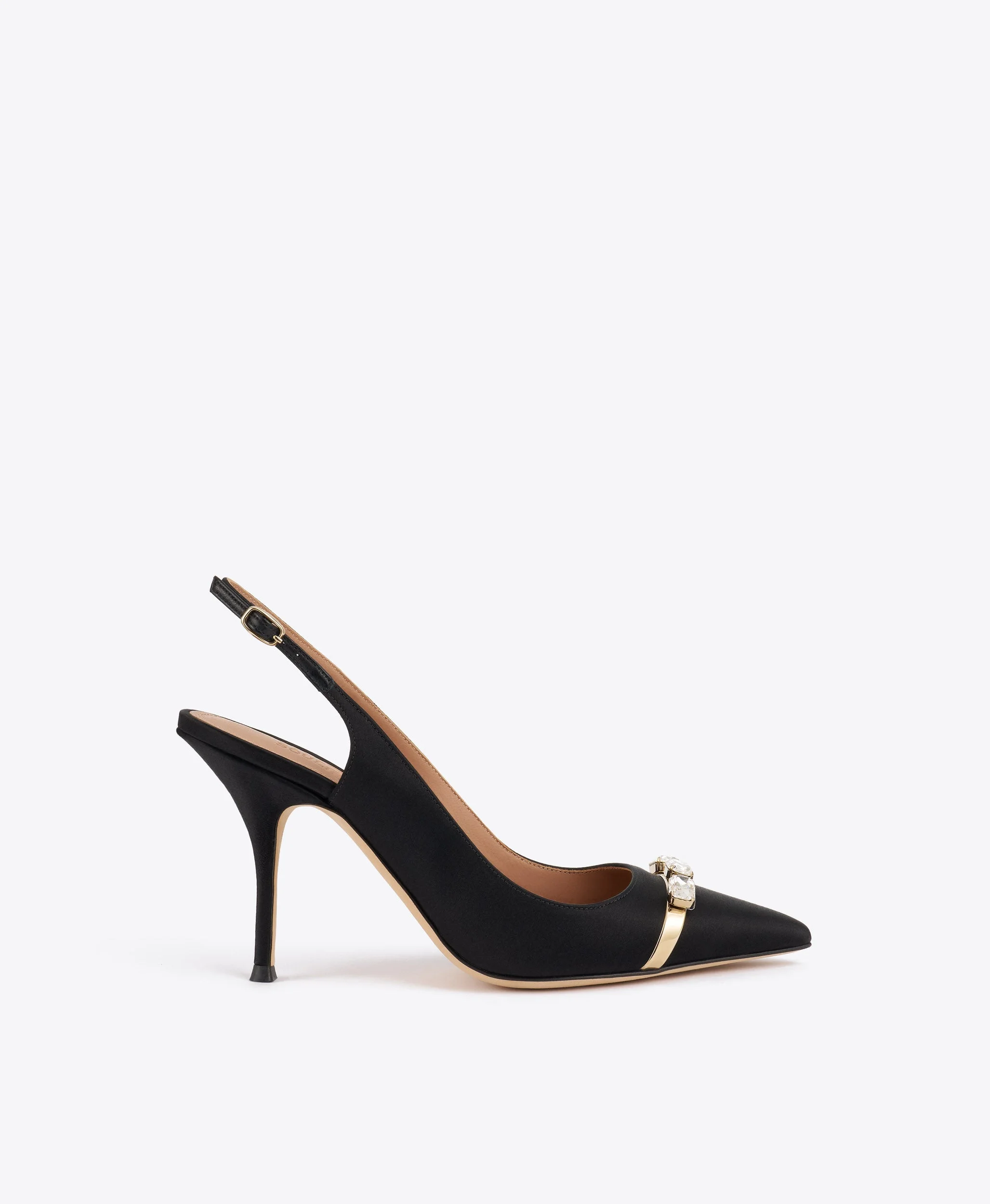 Halo 90 Black Satin Slingbacks - 1