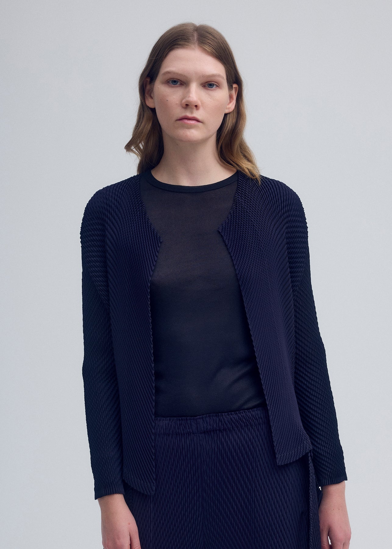 ORBICULAR PLEATS CARDIGAN - 3
