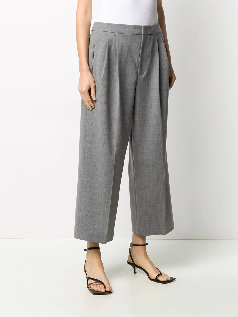 wide-leg cropped trousers - 3