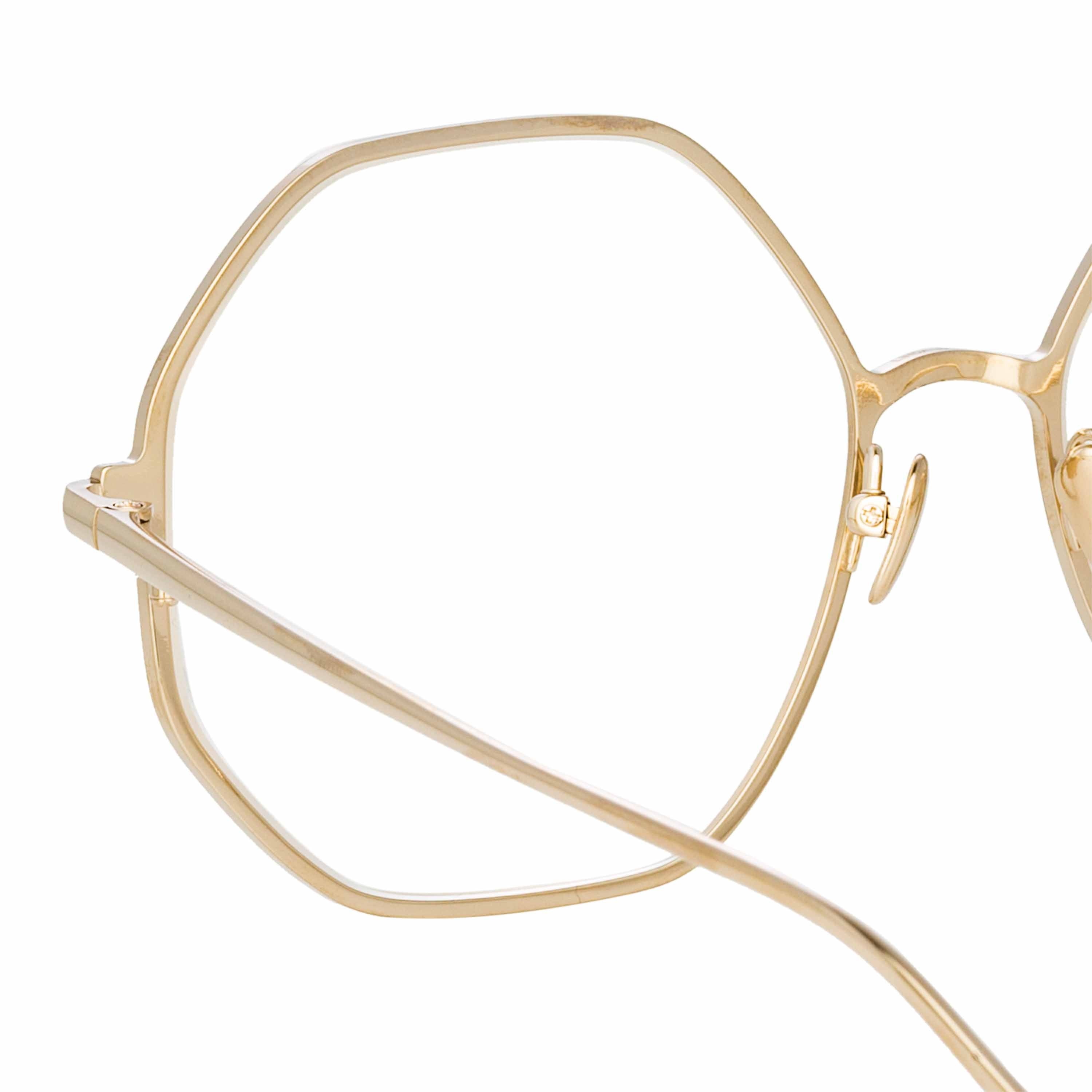 LEIF OVERSIZED OPTICAL FRAME IN LIGHT GOLD AND CREAM - 3