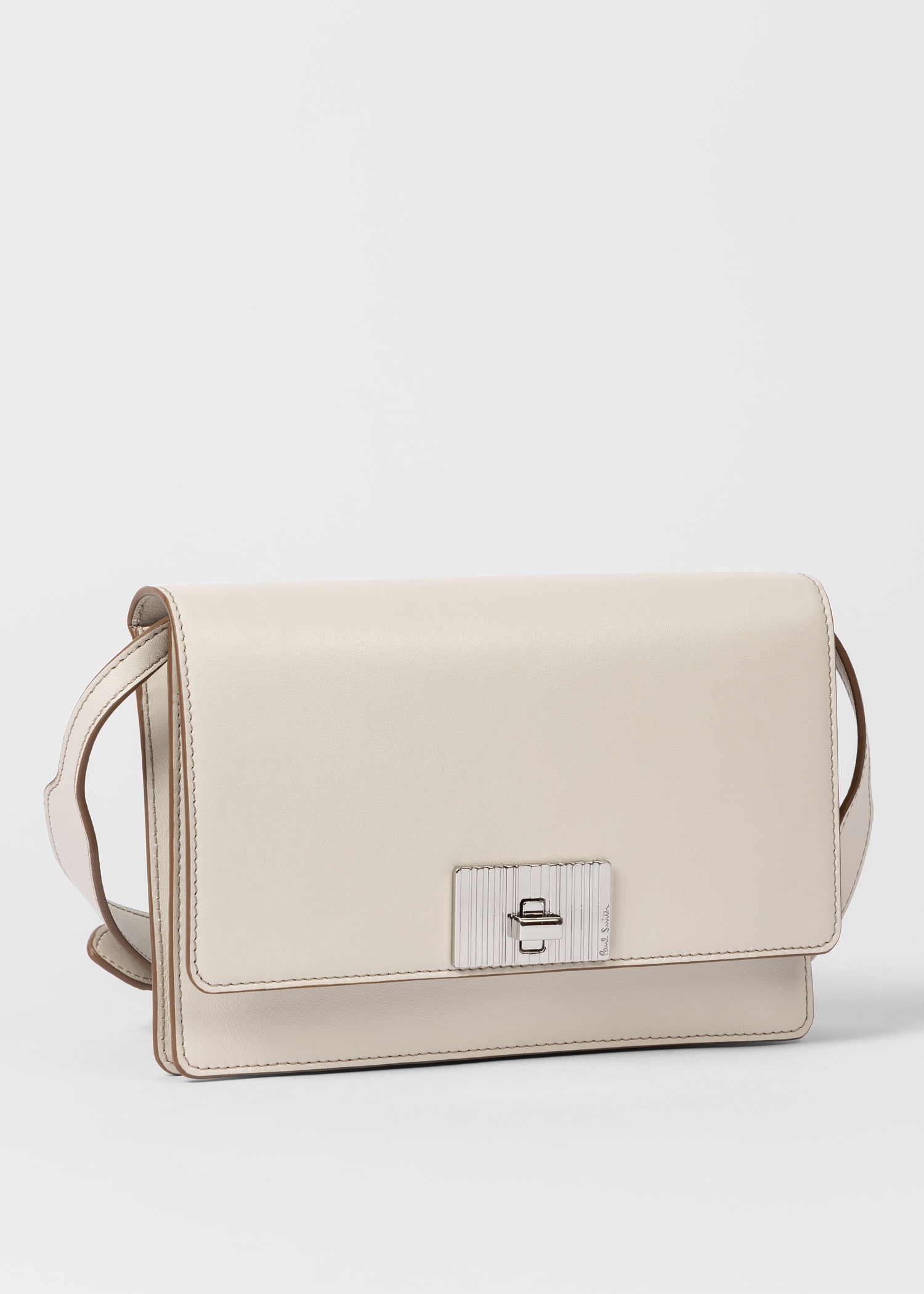 Women's Cream 'Shadow Stripe' Buckle Crossbody Bag - 6