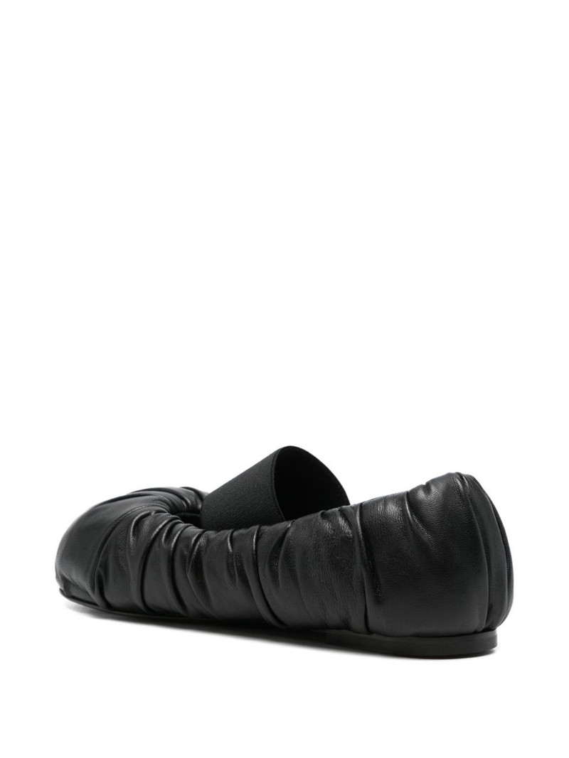 elasticated-band gathered leather ballet flats 3
