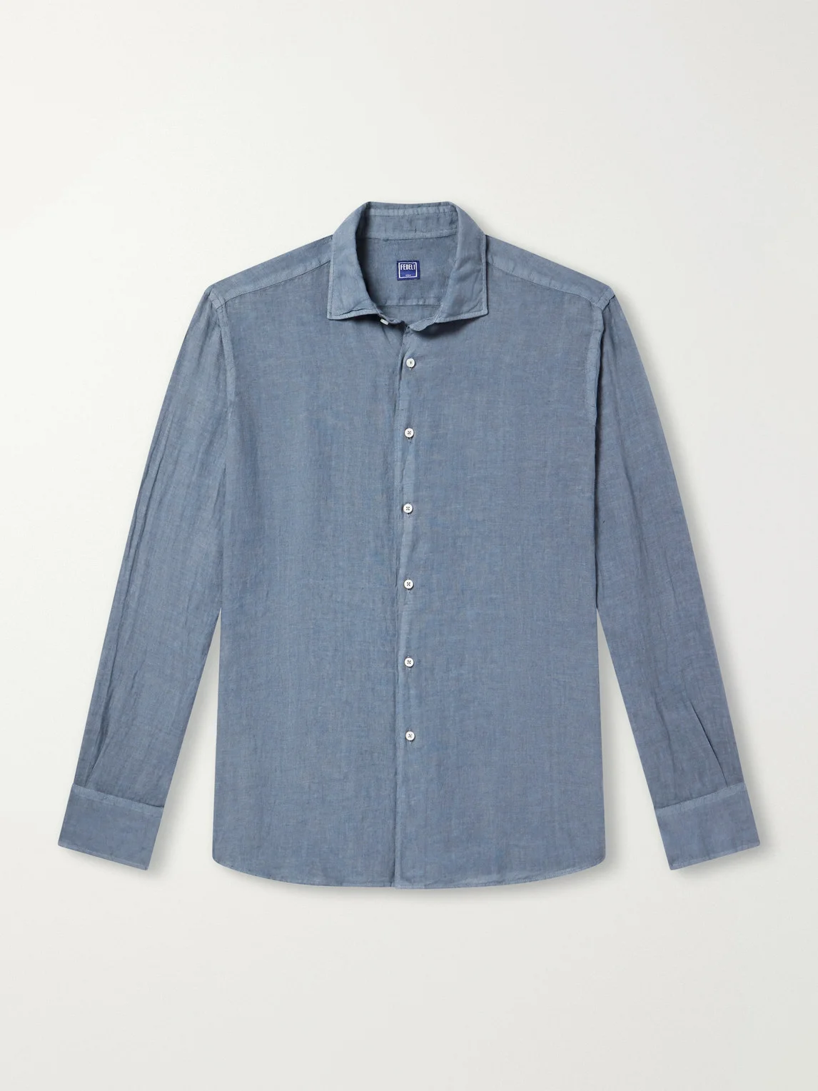 Nick Slim-Fit Cutaway-Collar Linen Shirt - 1