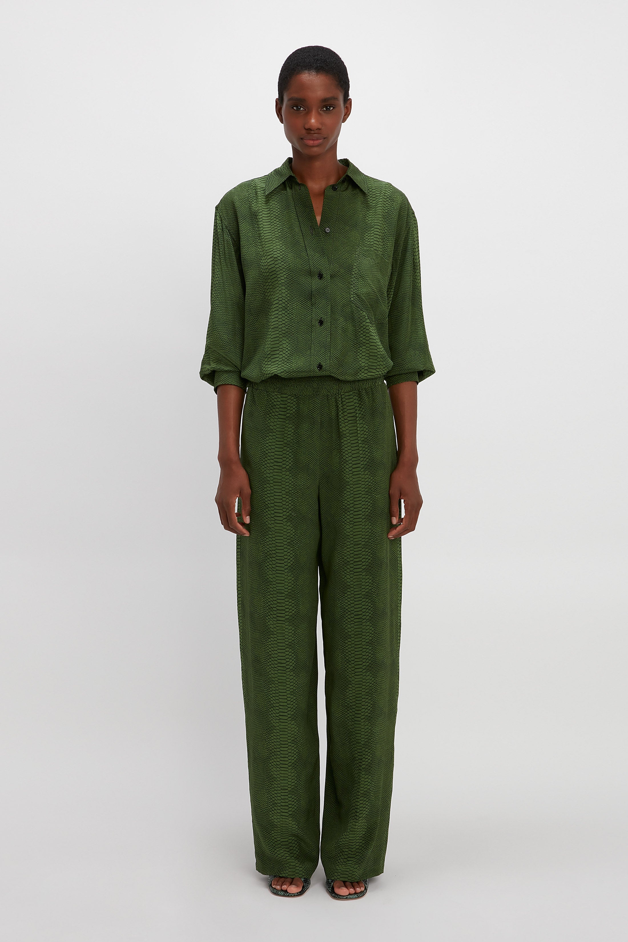 Pyjama Trouser in Green Snake - 2