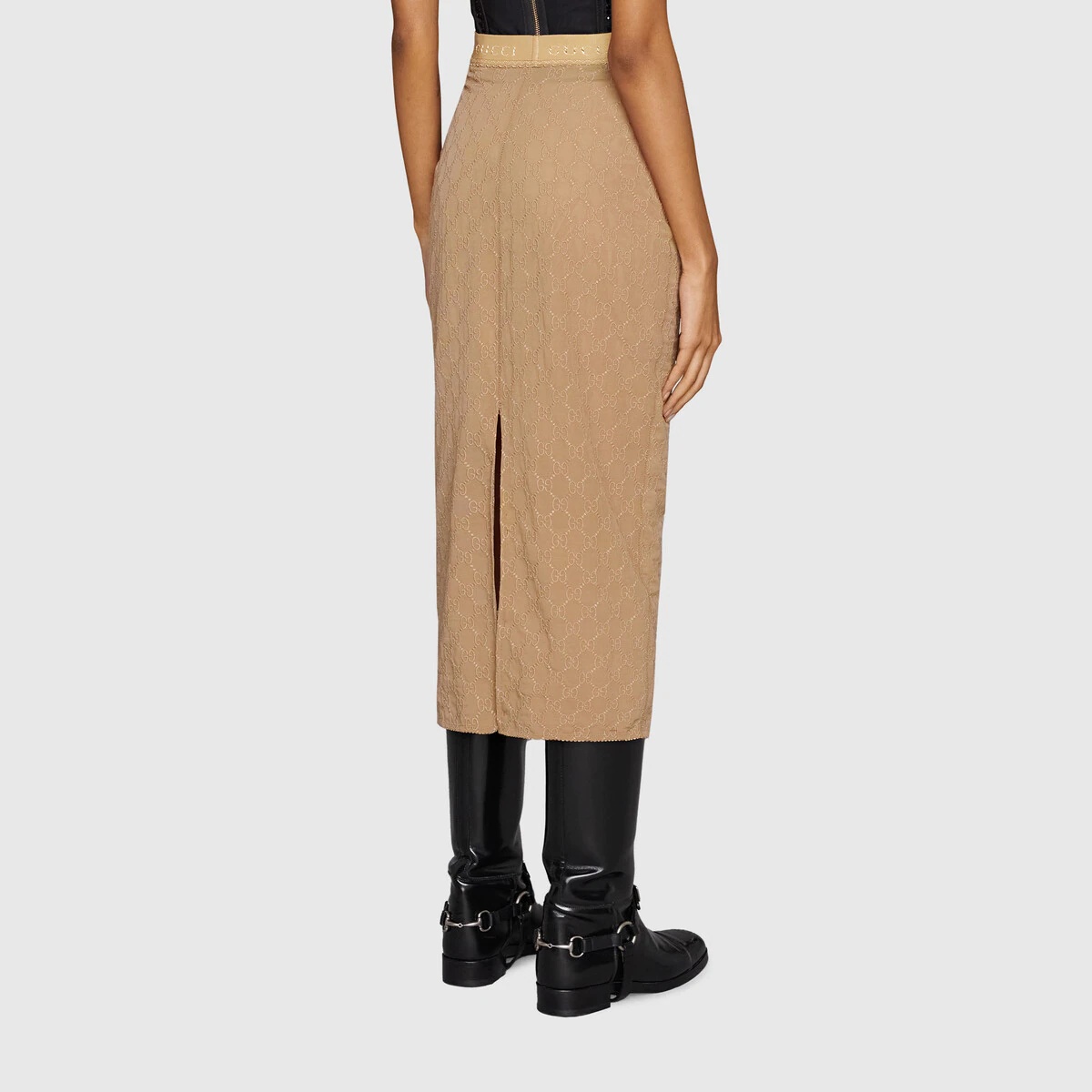 GG embroidered heavy tulle skirt - 4
