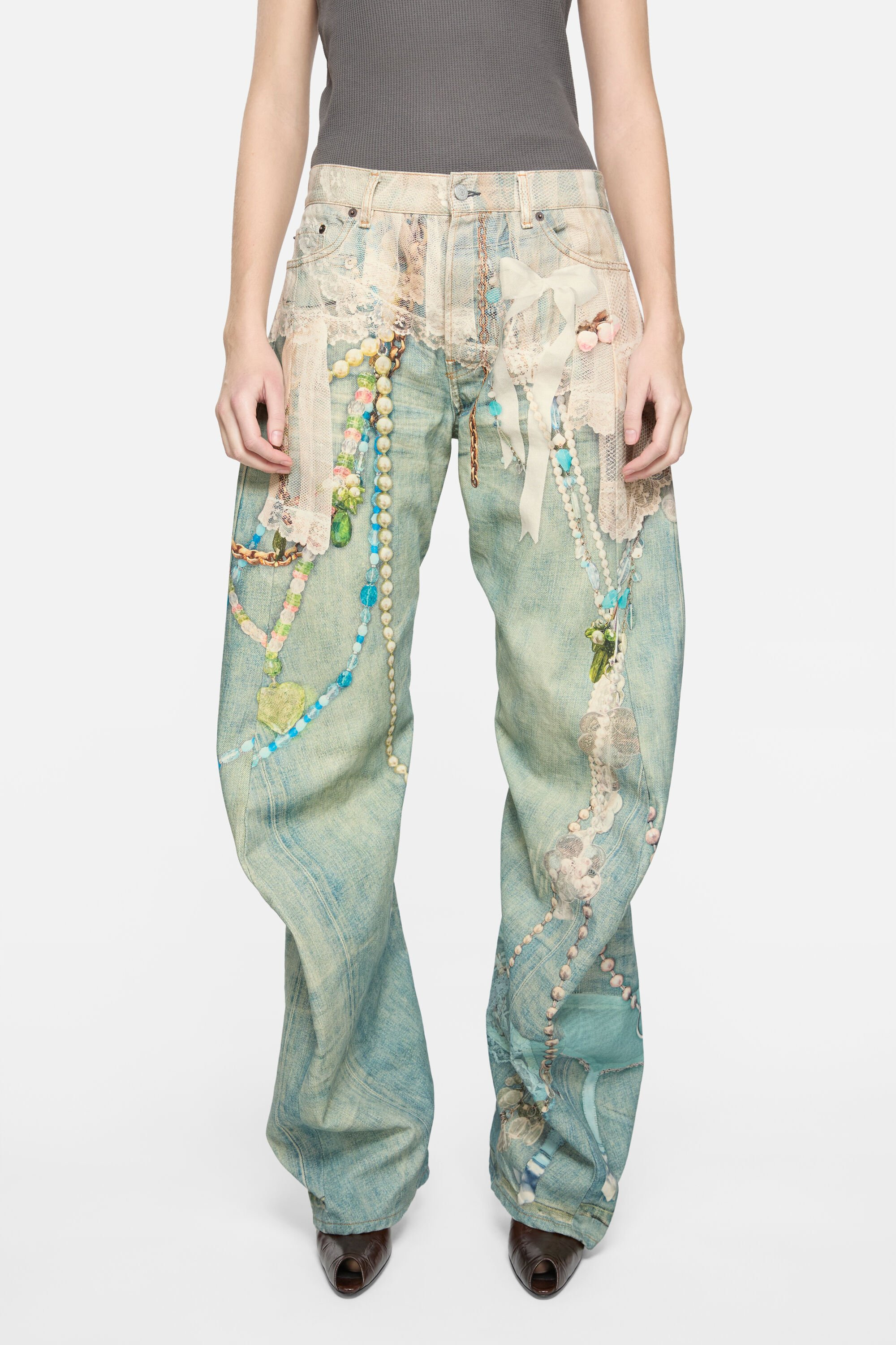 Loose fit jeans - 2006 - White/green - 3