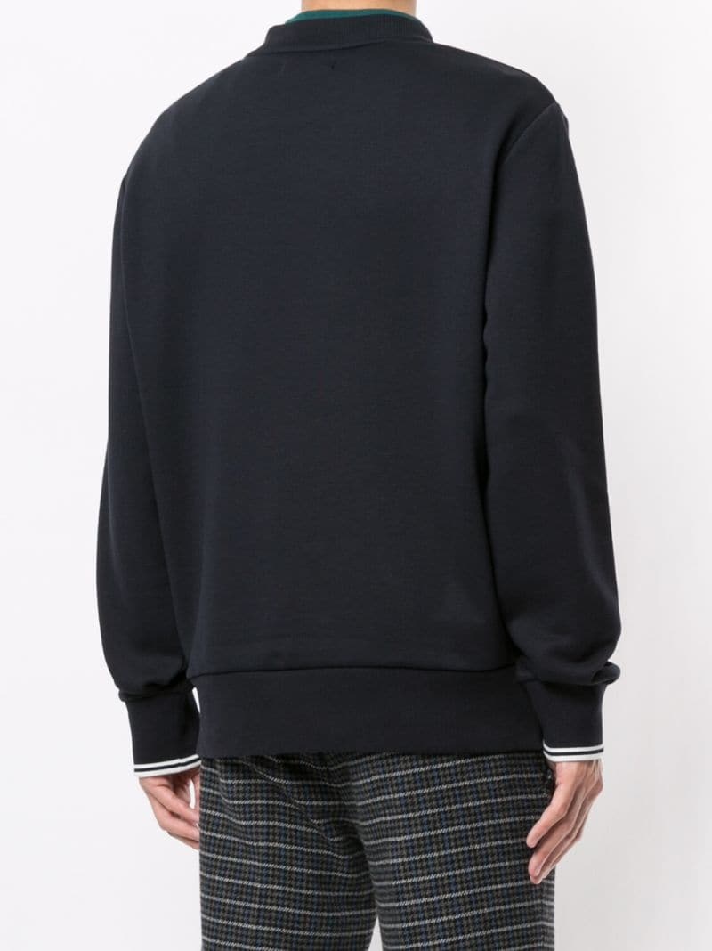 logo-embroidered wool-cotton jumper - 7