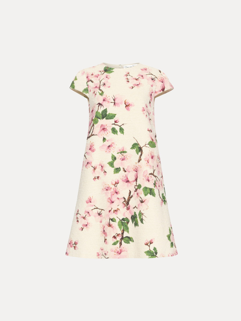 CHERRY BLOSSOM EMBROIDERED CAP SLEEVE DRESS 1