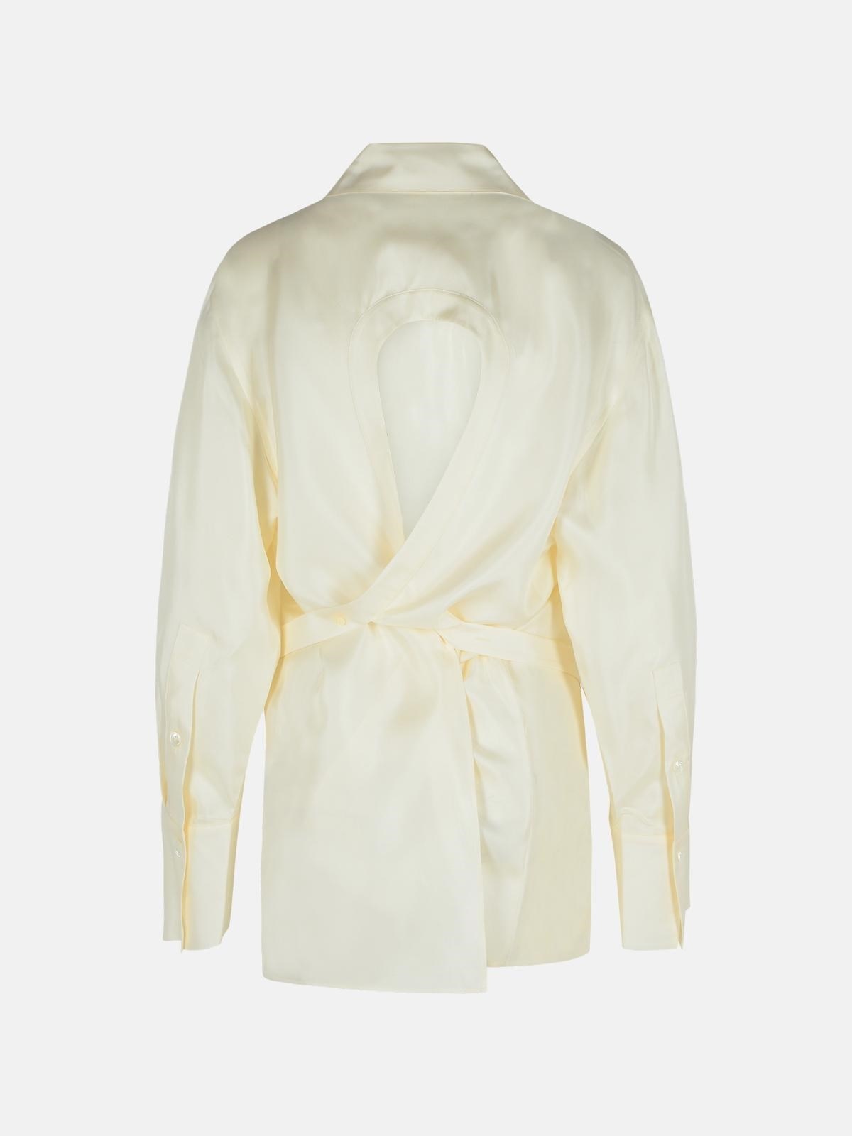 CREAM SILK SHIRT - 3
