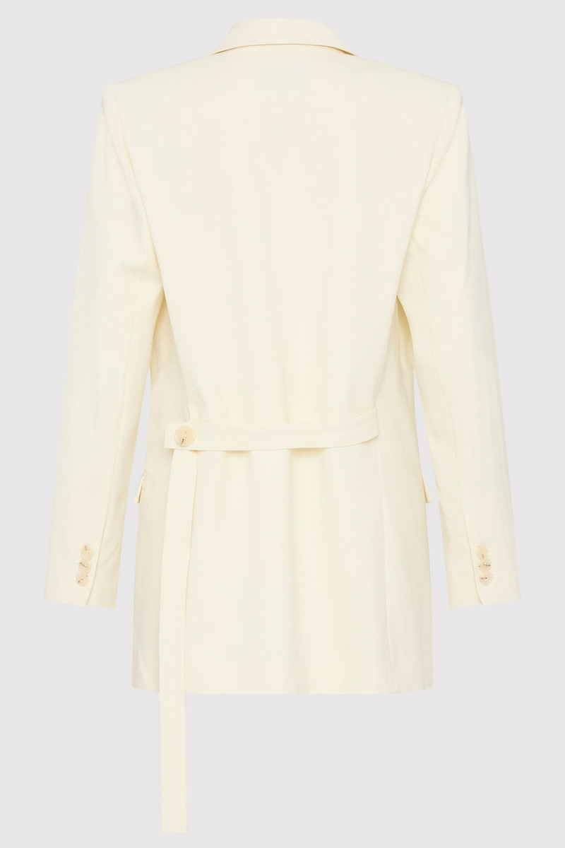 ST. AGNI Belt Detail Blazer - Milk outlook