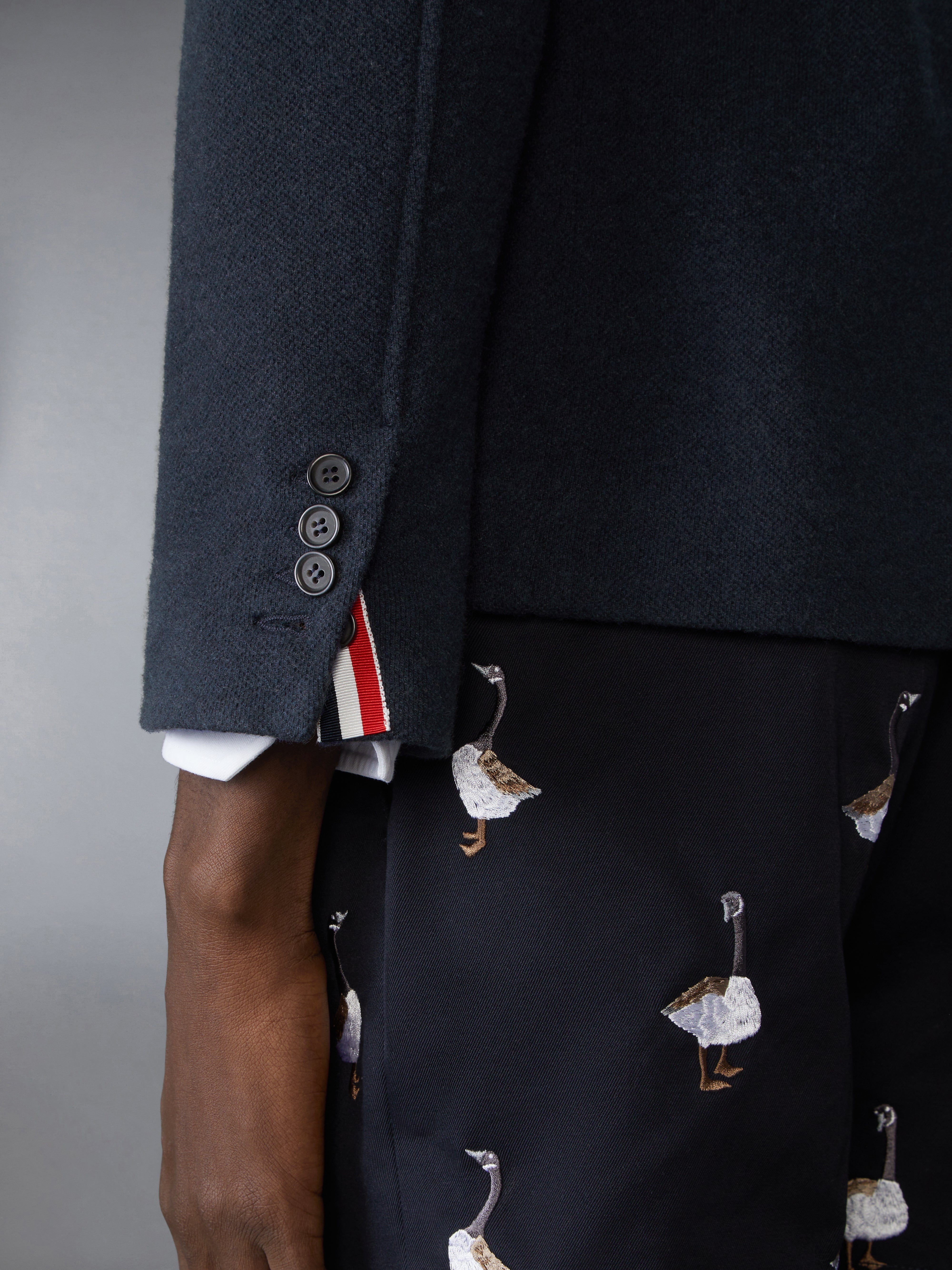 WOOL SILK PIQUE SACK JACKET - 5
