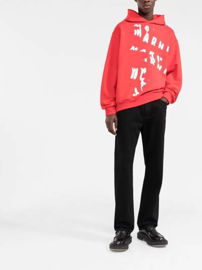 Marni logo-print hoodie outlook