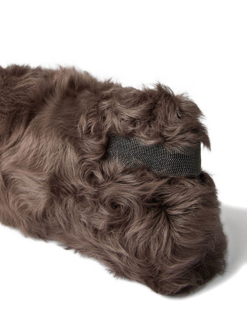 Wavy shearling clutch bag - 5