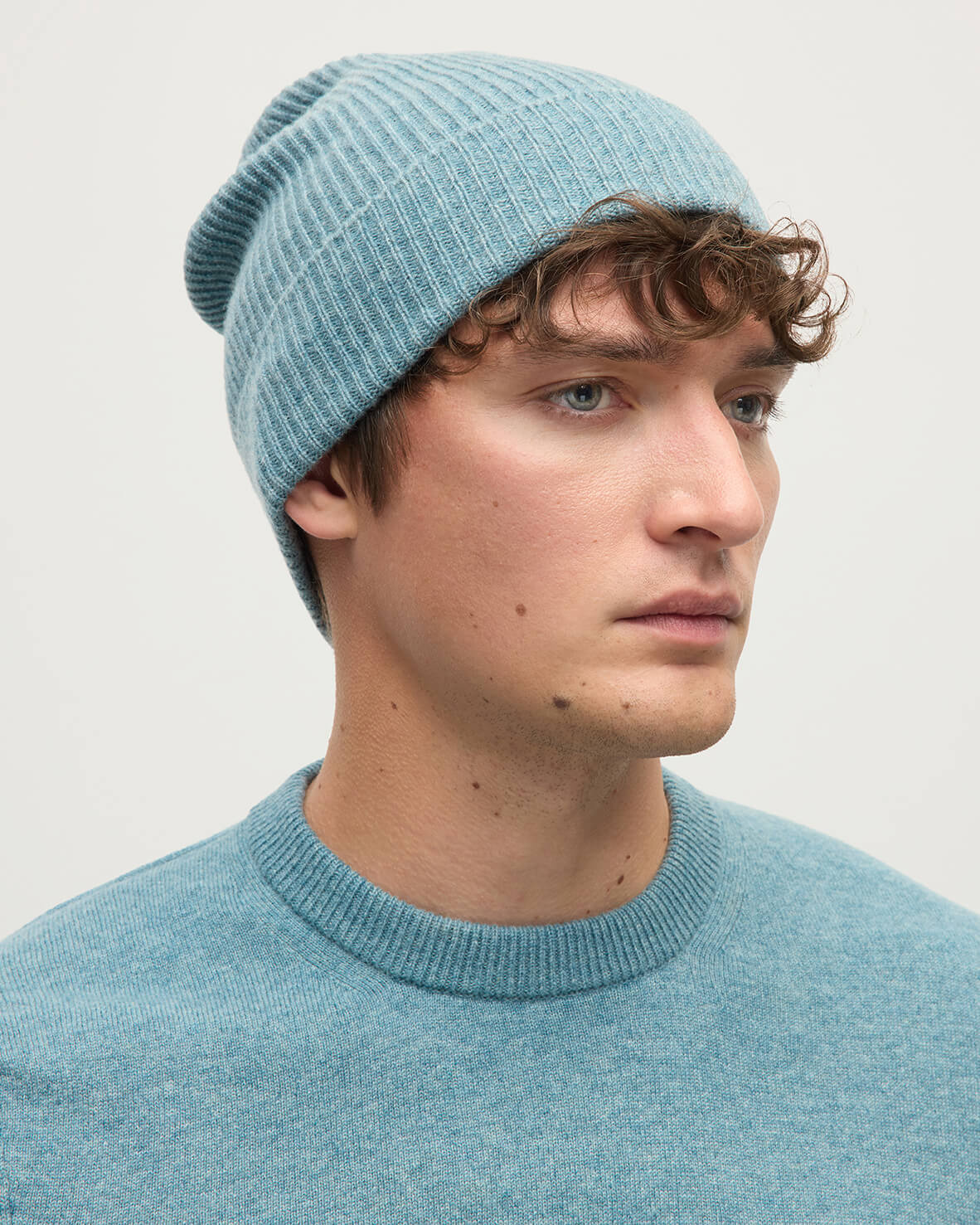 Slouchy Green Cashmere Beanie - 3