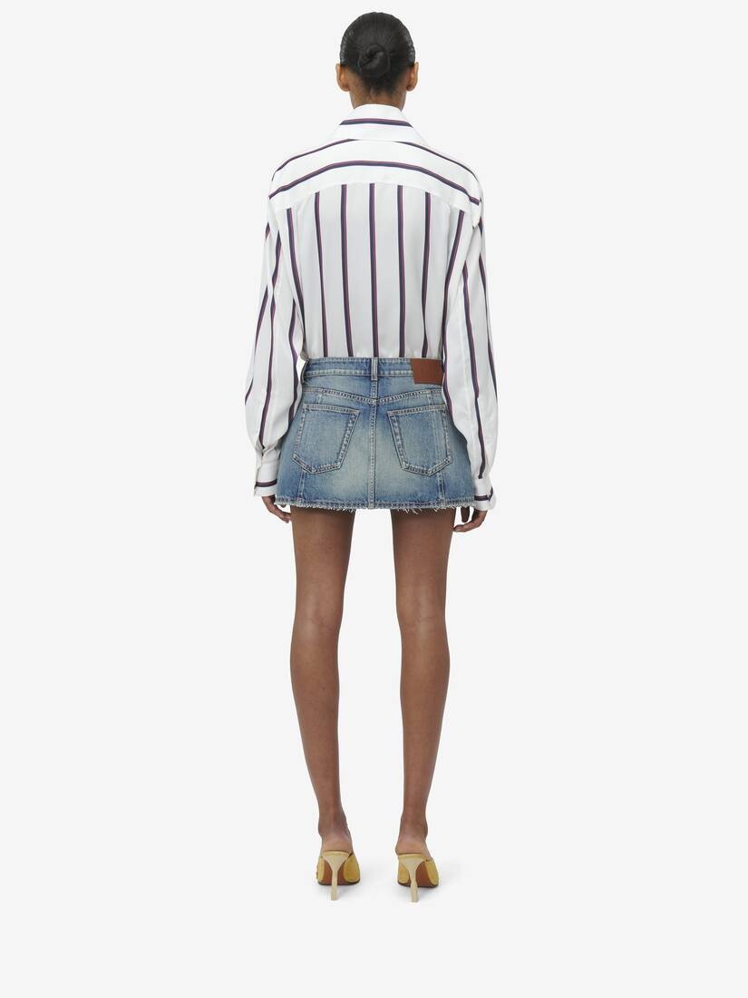 Denim Mini Skirt - 4