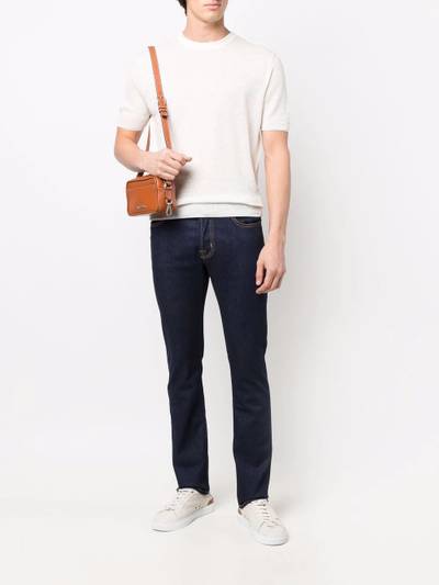 Canali round neck knit T-shirt outlook