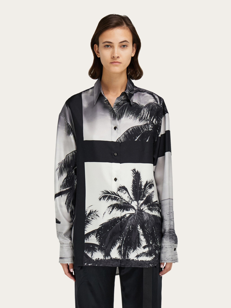 FERRAGAMO Oversize shirt with Trinidad print outlook