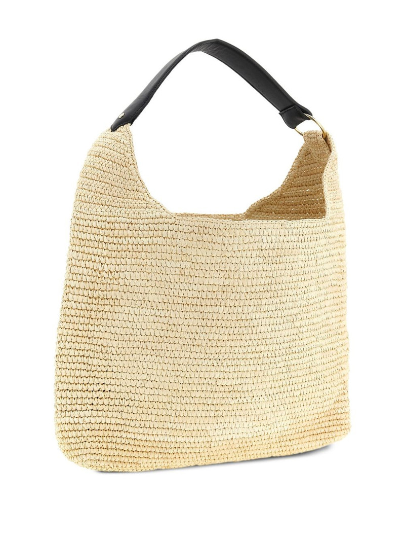 MAISON MICHEL Cristiana crocheted leather-handle shoulder bag outlook