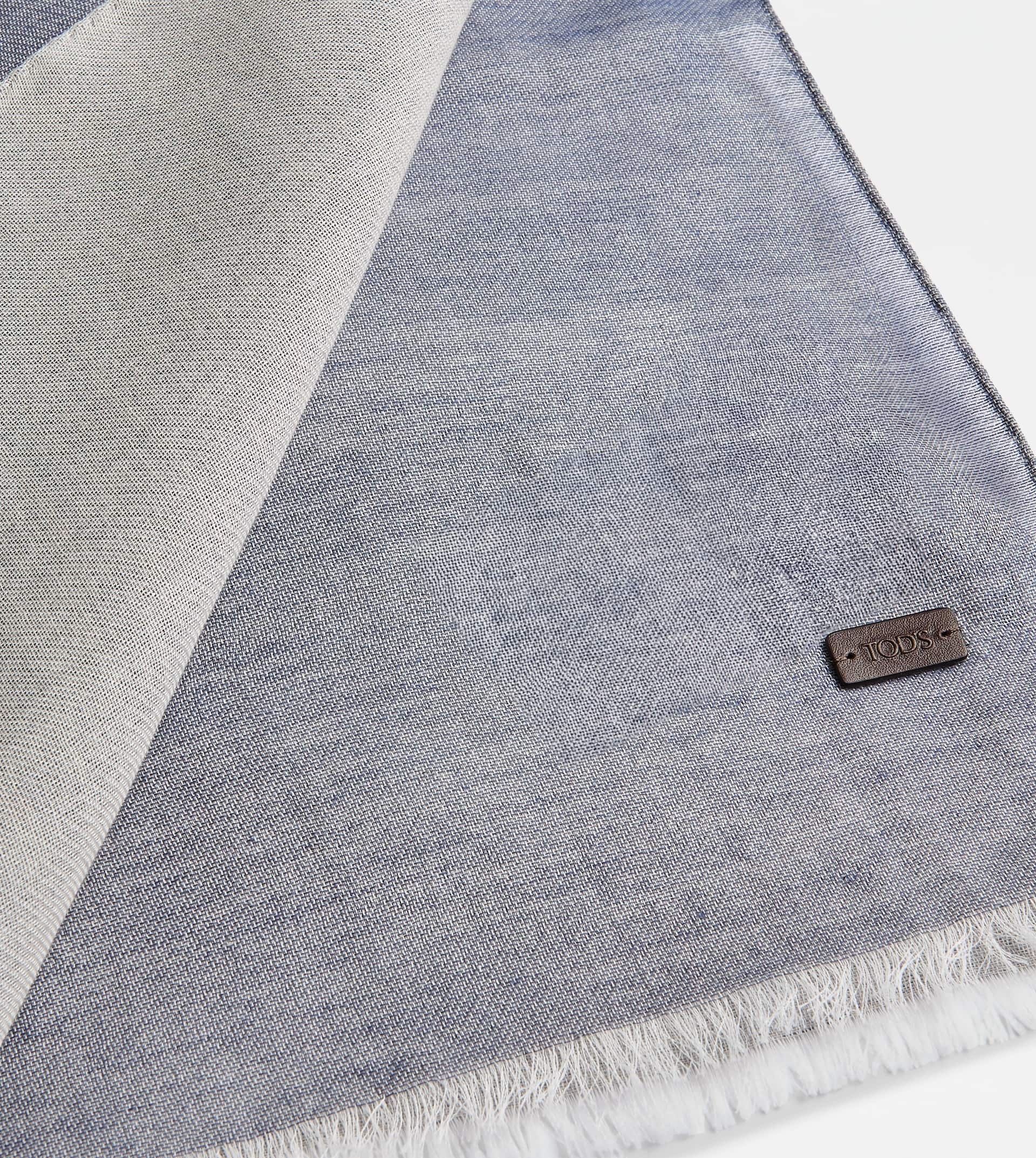 DOUBLE FACE SCARF IN COTTON - BLUE - 2