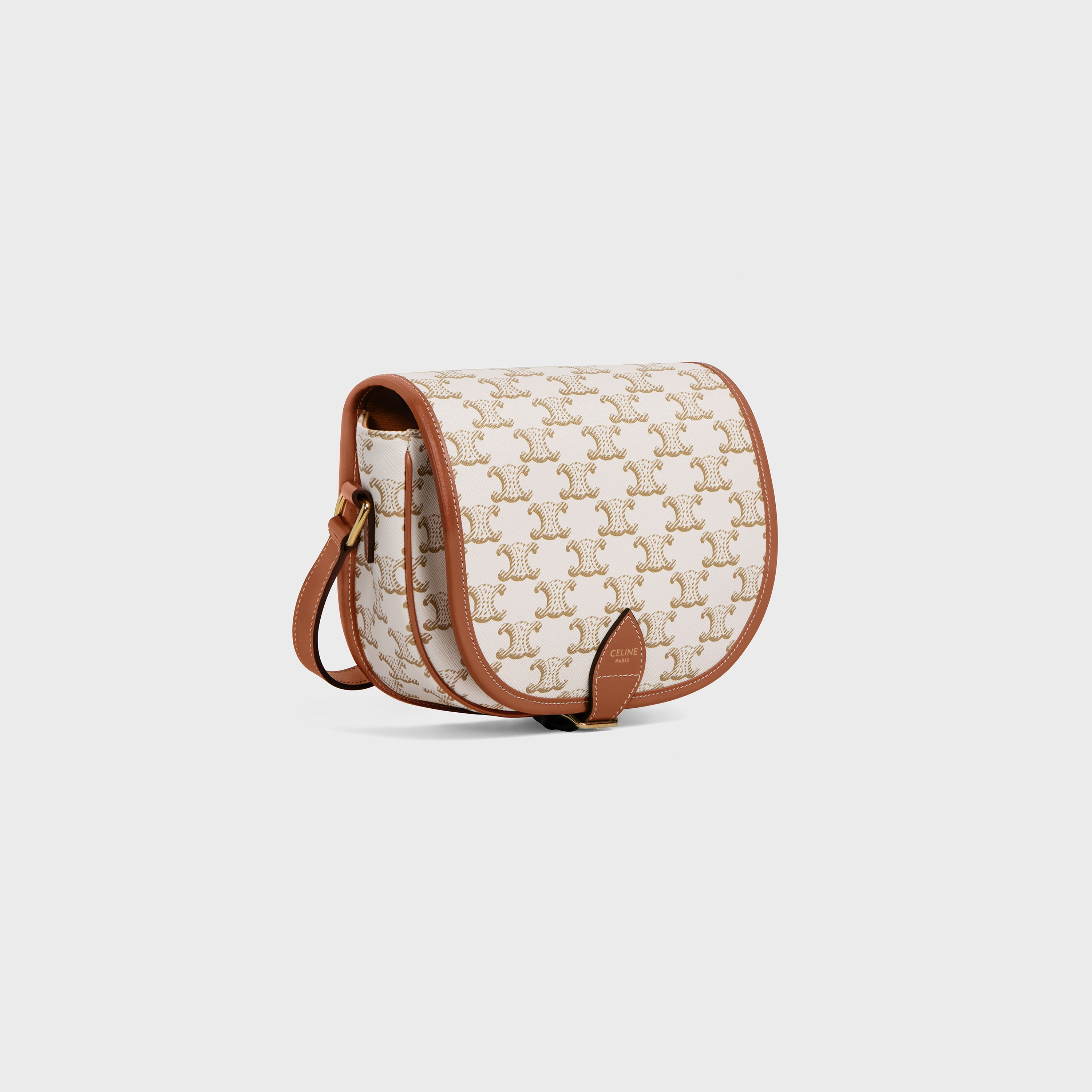 Medium Folco bag in Triomphe Canvas and calfskin - 2