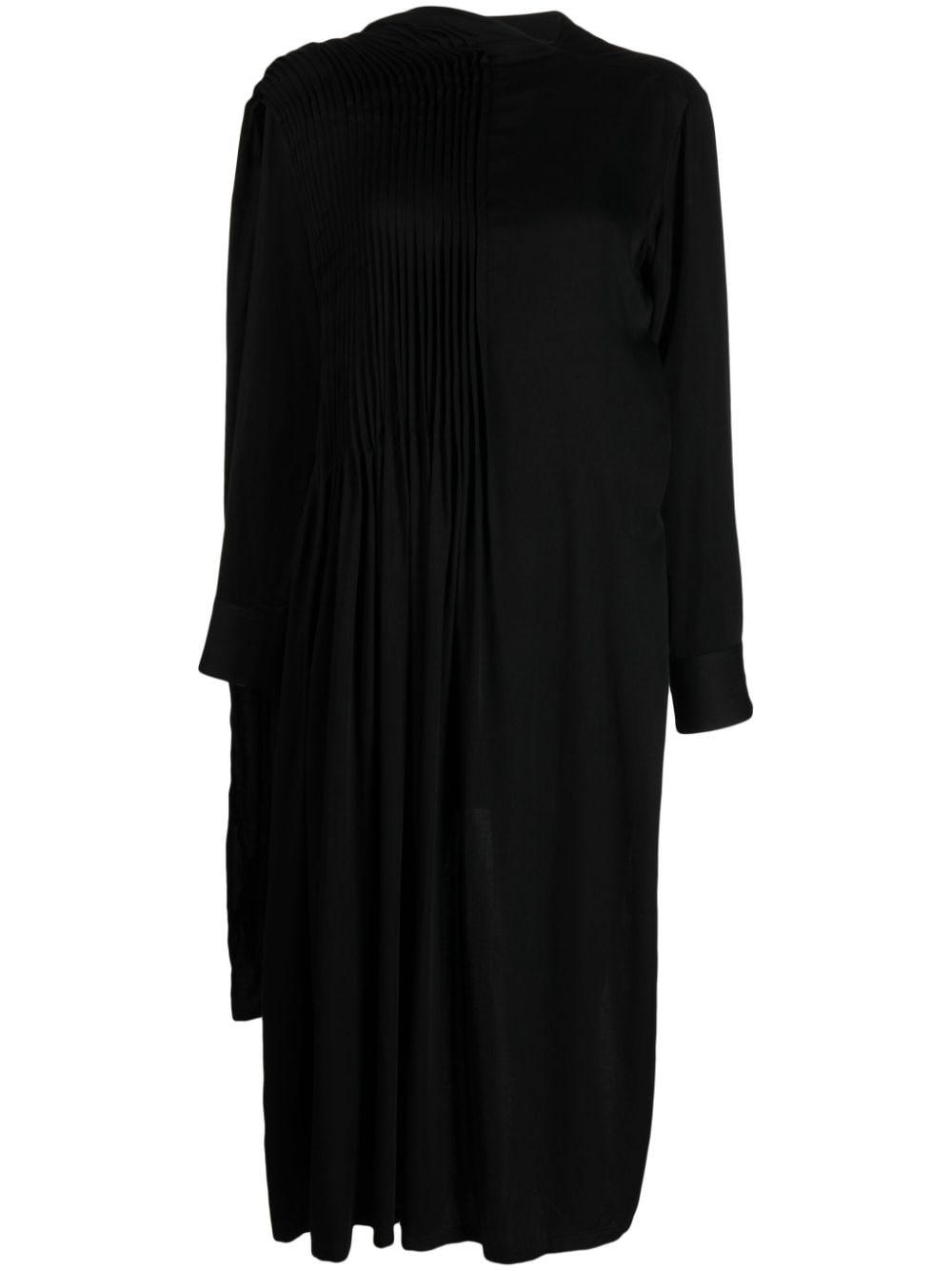 draped asymmetric midi dress - 1