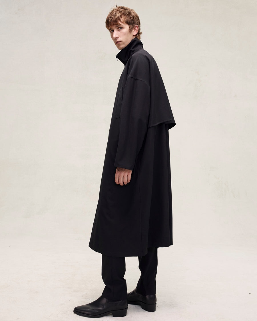 Wool High Neck Trench - 6