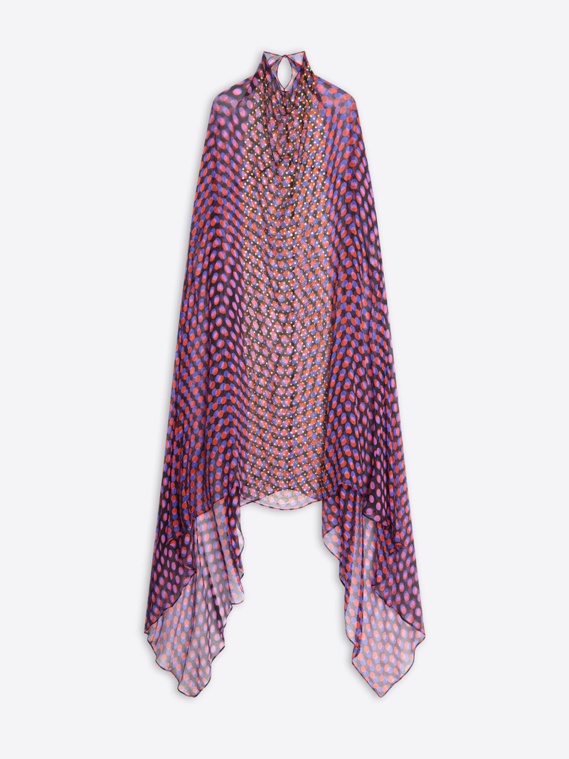 EMBROIDERED SILK CAPE DRESS 1